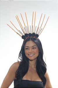 Tiara Halloween Laranja/Preto - Sulamericana Fantasias