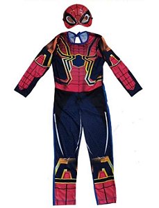 Fantasia Homem Aranha Aracnídeo Dourado Longo GG - Fantasias Super