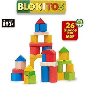 Blokitos 26 peças Blocos de Madeira - Pais e Filhos