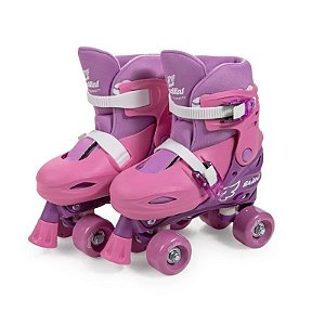 Patins Roller 4 Rodas Rosa Ajustavel 34/34 - Fenix Brinquedos