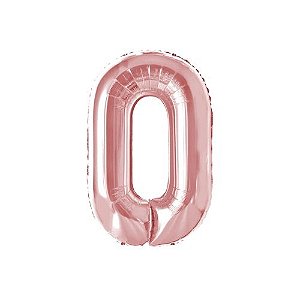 Balao Metalizado Rose Nº 0 40cm - Junco