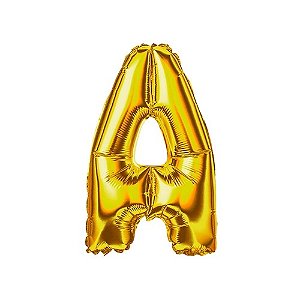Balao Metalizado Dourado Letra A Nº 40cm - Gala Embalagens