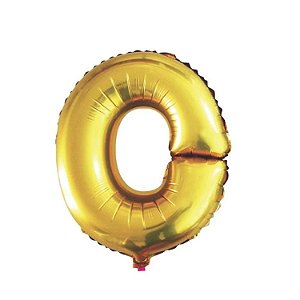Balao Metalizado Dourado Letra O 40cm - Junco
