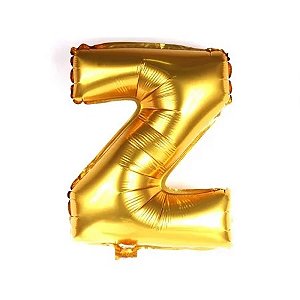 Balao Metalizado Dourado Letra Z 40cm - Gala Enmbalagens