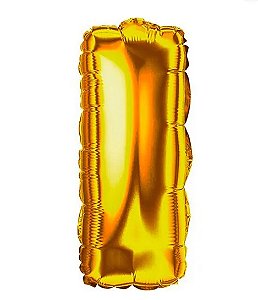 Balao Metalizado Dourado Letra I 40cm - Gala Embalagens