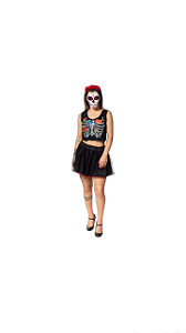 Fantasia Alice Croped Adulto - Spook