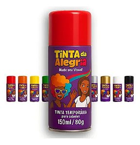 Tinta Spray para Cabelo Vermelha 150ml/80gr - Linha da Alegria