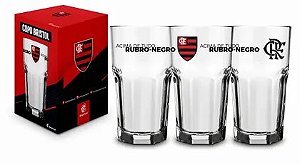 Copo Flamengo Vidro 520ml Futebol Times - Brasfoot