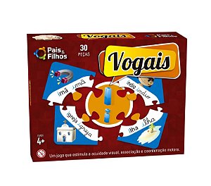 Jogo Brincar de Aprender Vogais 30 Pcs - Pais e Filhos