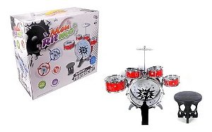 Bateria Musical Jazz Drum com Bumbo - Wellmix