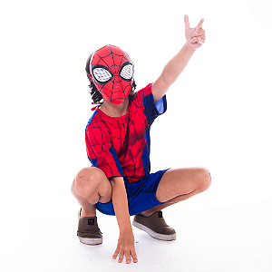 Fantasia Homem Aranha Basica Mascara Injetavel P - Super Magia