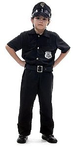 Fantasia Policial Preto M - Sulamericana Fantasias