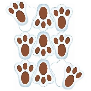 Pegada de Coelho c/09 Marrom Adesivo - Partiu Festa