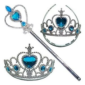 Kit Coroa e Varinha Princesa Sortidos - Partiu Festa