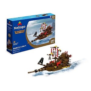 Blocos de Montar Piratas Barco 297 Peças - Xalingo