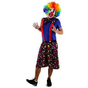 Fantasia Palhaço Suspensório Adulto G - Masquerade