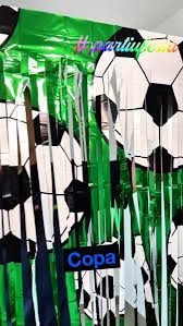 Cortina Metalizada Bola Futebol 1m x 2m - Partiu Festa