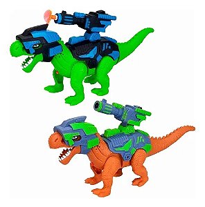 Dino com Som Luz Movimento e Dardos - For Kids