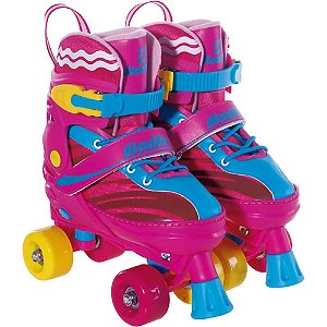 Patins 4 Rodas Rosa Amarelo 32/35 - Fenix Brinquedos