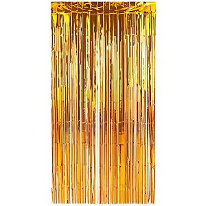 Cortina Metalizada Dourado 1M X 2M - Partiu Festa