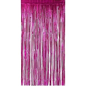 Cortina Metalizada Pink 1M X 2M - Partiu Festa