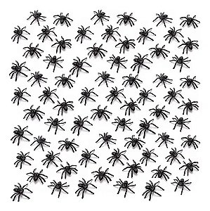 Aranha Plastica Kit c/ 50 unidades - Partiu Festa