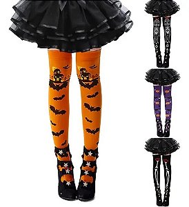 Meia 7/8 Halloween Mix Color 67cm - Partiu Festa