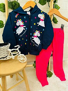 Conjunto Moletom Zíper Com Capuz