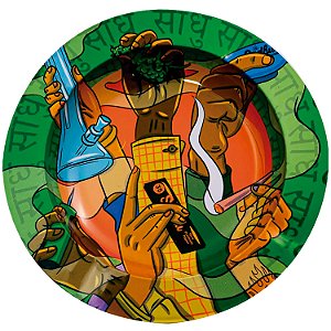 Cinzeiro Redondo De Metal Sadhu - Tudo Para Todos