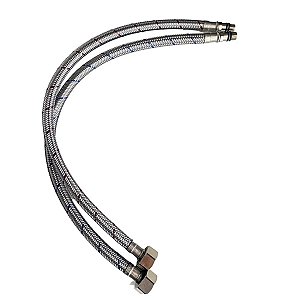 Engate Rabicho Par 50cm Par Mangueira Flexivel Misturador Monocomando Torneira Agua Quente Fria Cozinha Banheiro