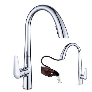 Torneira Gourmet Extensivel Bancada Pia Cozinha 2 Jatos Monocomando 360 Graus Agua Quente Fria  Moderna Luxo