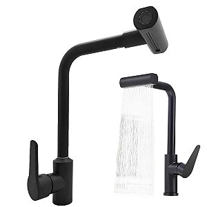 Torneira Gourmet Monocomando Luxo Ducha Spray Misturador Tripla Funçao Bancada Pia Cozinha Girataria Agua Quente Fria