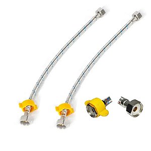 Engate Rabicho Monocomando Conexao Femea Par Mangueira Flexivel Trançado Misturador Agua Quente Fria Pia Torneira