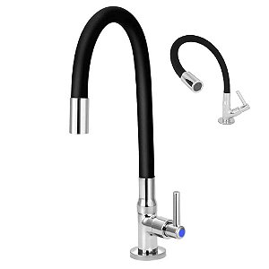 Torneira Cozinha Silicone Flexivel Gourmet 360 Metal Cromado Pia Bancada Mesa Articulado Resistente Casa Restaurante