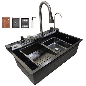 Cuba Gourmet Inox Premium Pia Inteligente Cozinha Torneira Limpador de Copo Dispenser Painel Monocomando