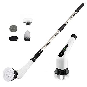 Escova de Limpeza Eletrica Potente 25W Giratoria Sem Fio Regarregavel Esfregao Limpeza Azulejo Chao Parede Polimento