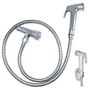 Ducha Higienica Chuveirinho Banheiro Box Mangueira Cromada Flexivel Completo Suporte Casa Lavabo