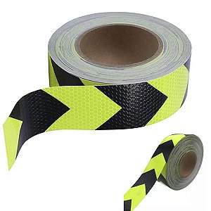 Faixa Refletiva 25 Metros Sinalizaçao Segurança Seta Fluorescente Via Publica Estrada Caminhao Automovel Proteçao