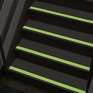 Fita Adesiva Antiderrapante Neon Fotoluminescente Fluorescente Sinalizadora Escada Pisos Rampas Proteçao Segurança