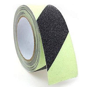 Fita Antiderrapante Faixa Refletiva 5 Metros Fluorescente Brilha no Escuro Escada Chao Segurança Meio Fio Proteçao