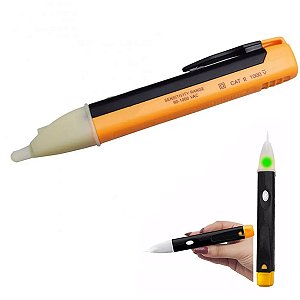 Detector De Tensao Fase Caneta Teste Voltagem Luz LED Bip Sonoro Fio Eletricidade Ferramenta