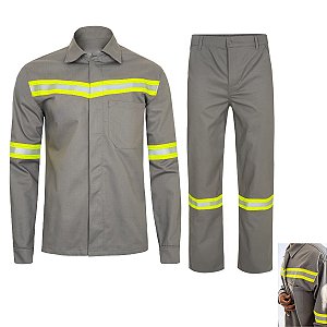 Conjunto Uniforme EPI Faixa Refletiva Segurança do Trabalho Mecanico Eletricista Construçao Civil Obra Estrada Rodovia