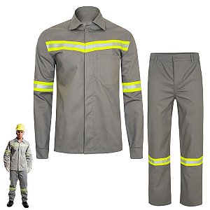 Conjunto Uniforme EPI Faixa Refletiva Segurança do Trabalho Construçao Civil Mecanico Eletricista Obra Serviço Estrada
