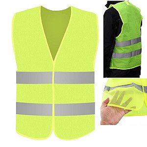 Colete Sinalizador Faixa Refletiva EPI Segurança do Trabalho Construçao Civil Obra Estrada Avenida Rodovia Sinalizaçao