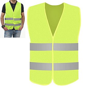 Colete Sinalizador Faixa Refletiva EPI Segurança do Trabalho Obra Construçao Civil Clicista Sinalizaçao Estrada Avenida