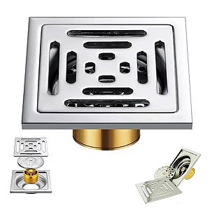 Ralo Inox 10x10 Banheiro Lavabo Anti Inseto Anti Odor Seguro Resistente Rapido Escoamente Area Externa Higienico