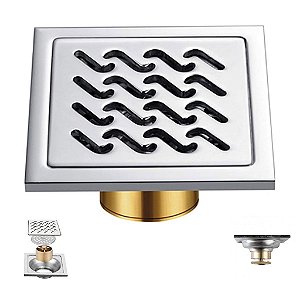 Ralo Inox 10x10 Anti Odor Anti Inseto Banheiro Lavabo Anti Corrosao Casa Cozinha Lavanderia Higienico Resistente Seguro