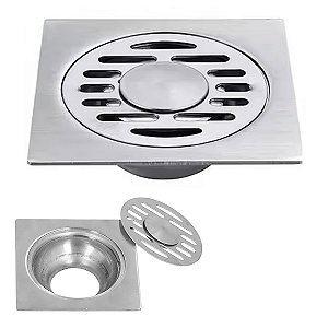Ralo Aço Inox 10X10 Anti Corrosao Banheiro Lavabo Casa Jardim Quintal Seguro Higienico Resistente