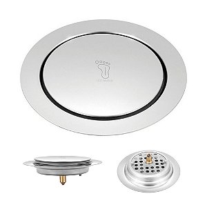 Ralo Click Inteligente 15x15 Inox Casa Banheiro Lavabo Anti Odor Anti Inseto Higienico Resistente Seguro