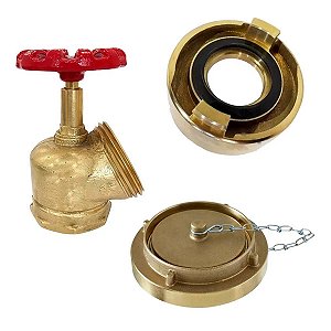 Registro Valvula 2.1/2 Tampao Adaptador 1.1/2 Hidrante Bombeiro Incendio Segurança Proteçao